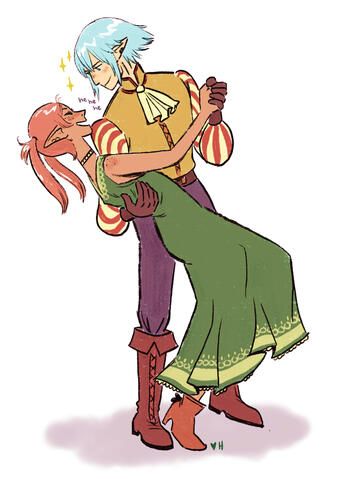 Ylva x Haurchefant mush (full body color)